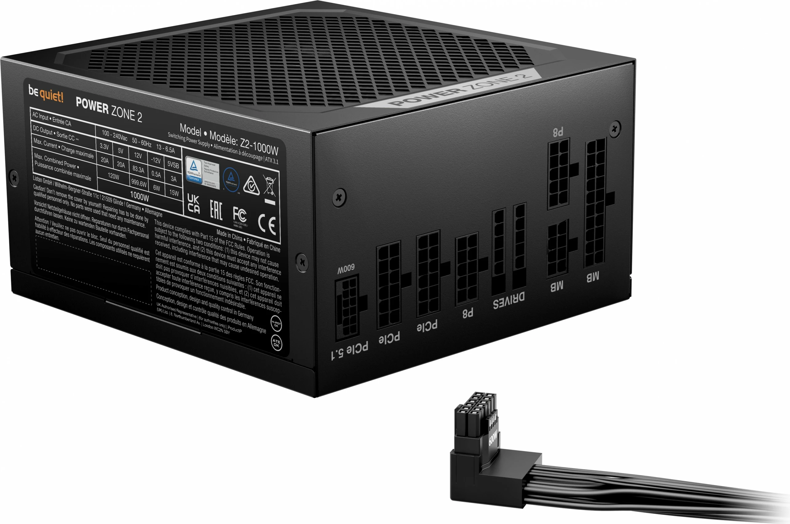 Furnizues energjie Be Quiet! Power Zone 2 1000W, 80 PLUS Platinum, 1000 W