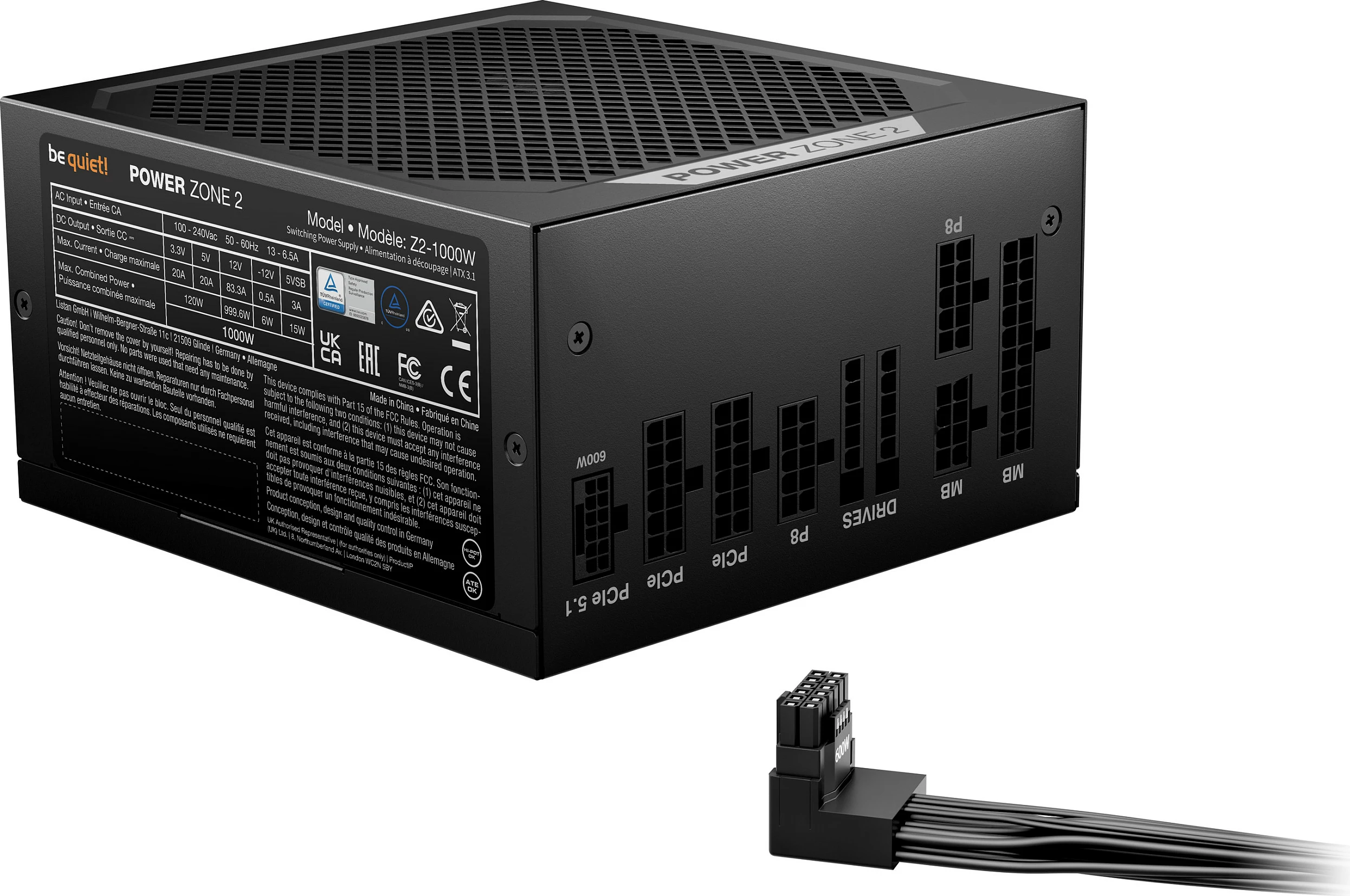 Furnizues energjie Be Quiet! Power Zone 2 1000W, 80 PLUS Platinum, 1000 W