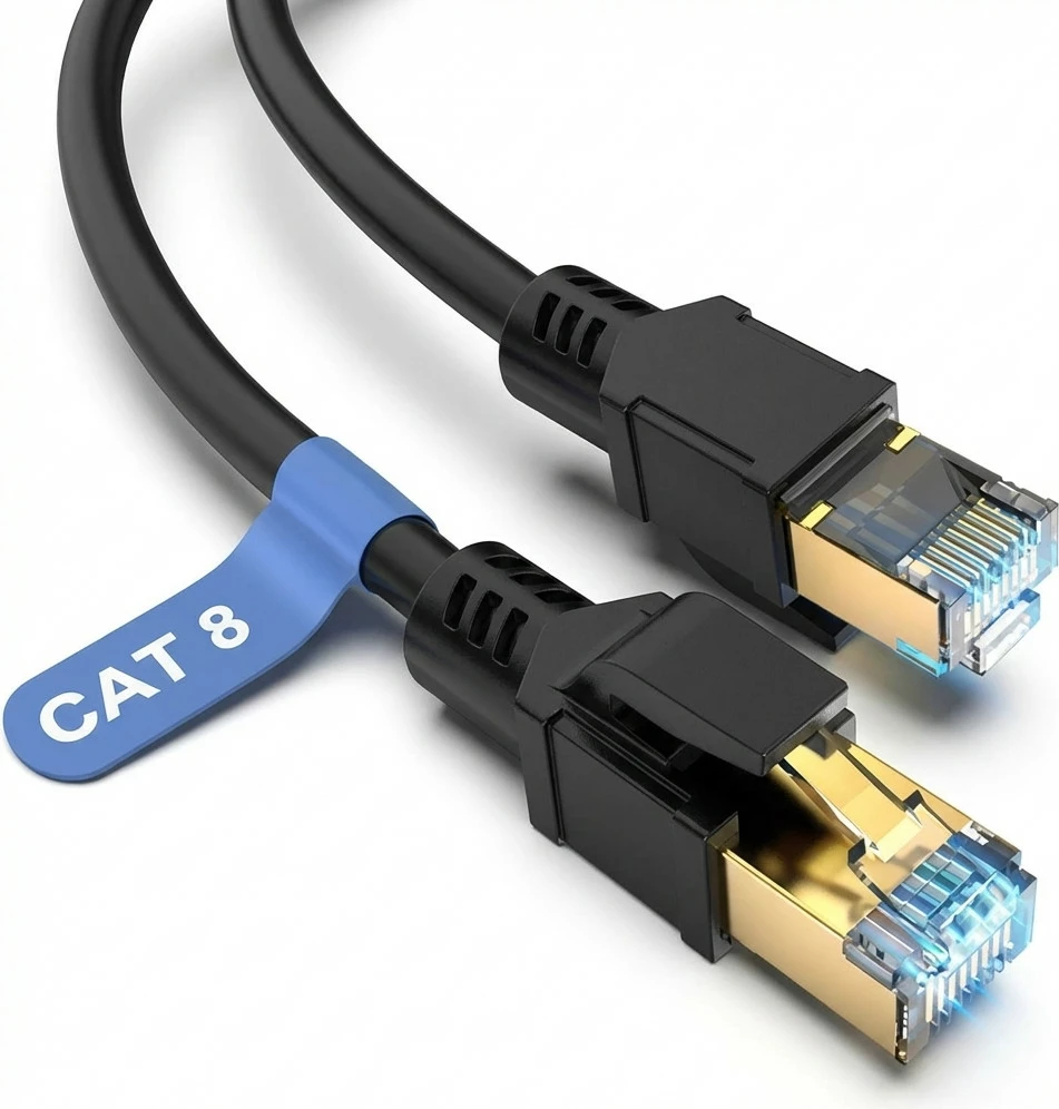 Kabllo rrjeti Captiva CAT 8, Patchkabel Ethernet/LAN 2m, e zezë