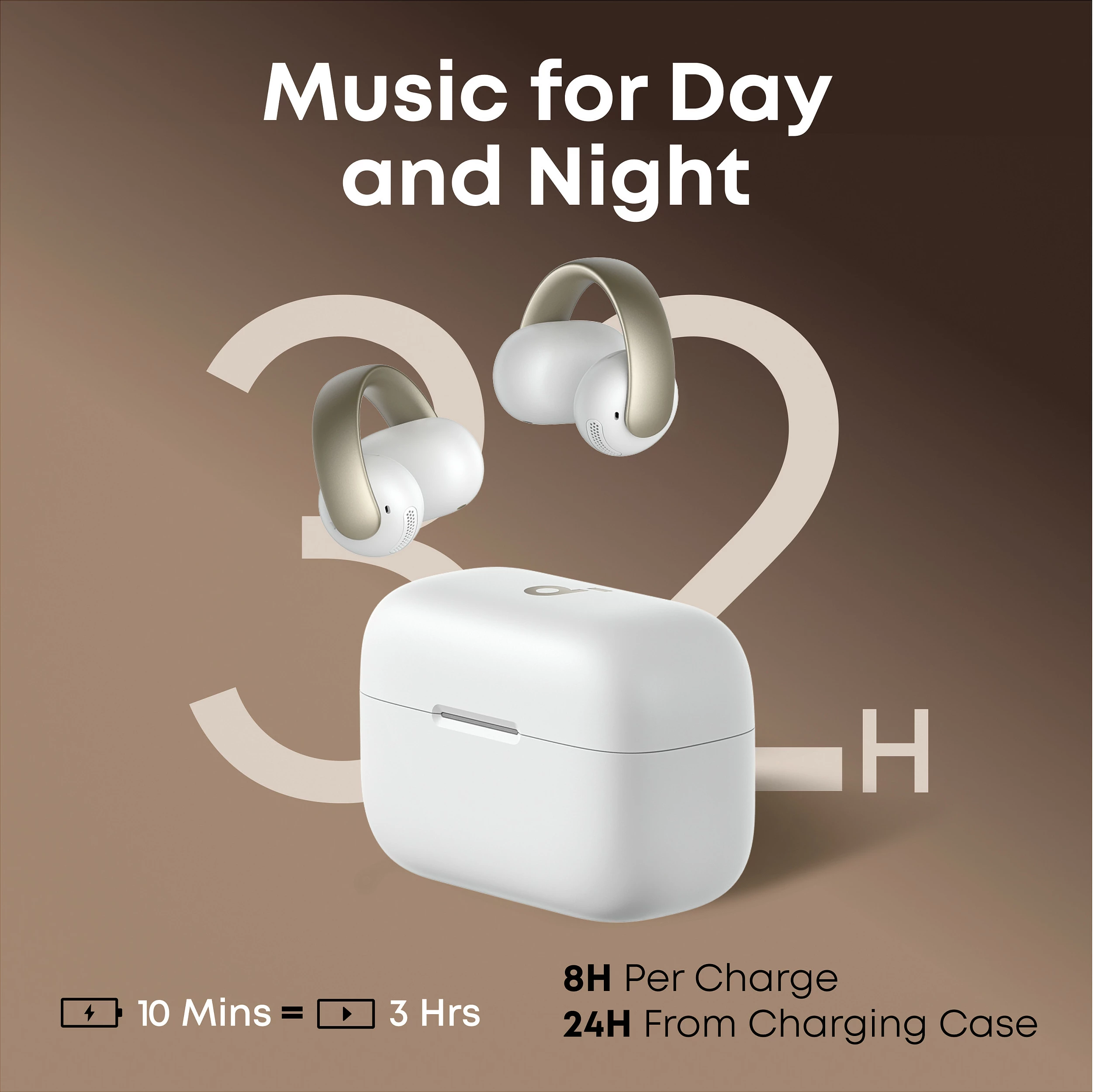 Kufje Anker Soundcore AeroClip, TWS, Bluetooth 5.4, Open-Ear, Champagne Mist