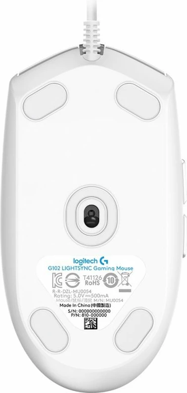 maus gaming Logitech G G102, i bardhë 5