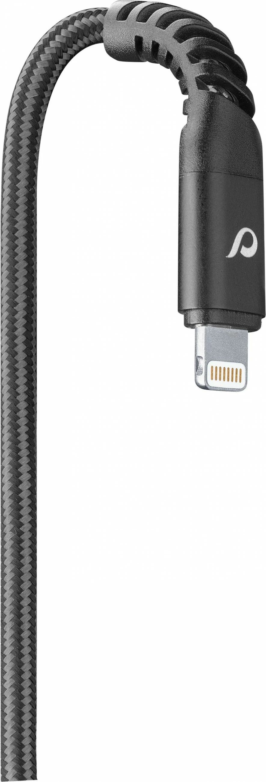 Kabllo USB-C në Lightning Cellular Line Tetra Force Cable 15cm, e zezë