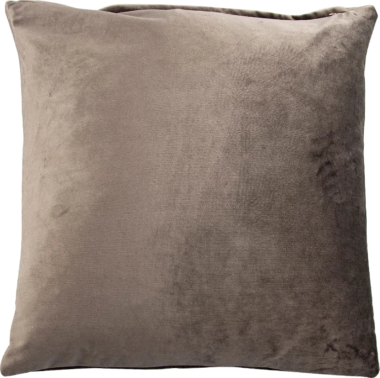 Jastëk dekorativ Plisse, kadife, ngjyrë kërpudhe, 45x45cm