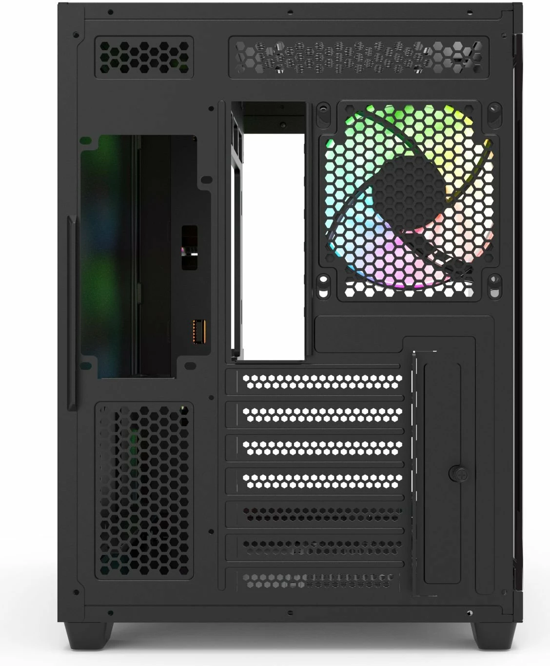 Kasë Redragon GC-625-PRO Vision ARGB, Midi Tower ATX/µATX/ITX, LCD ekran, 4 ventilatorë ARGB, pa PSU, e zezë