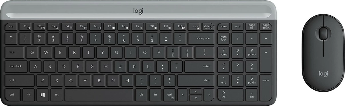 Set tastierë dhe maus wireless Logitech Slim, i zi