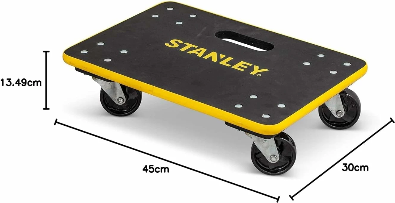 Karrocë platformë Stanley SXWT-MS572-SP, 200 kg, platformë 45x30 cm, rrota 7.6 cm, e verdhë/zezë