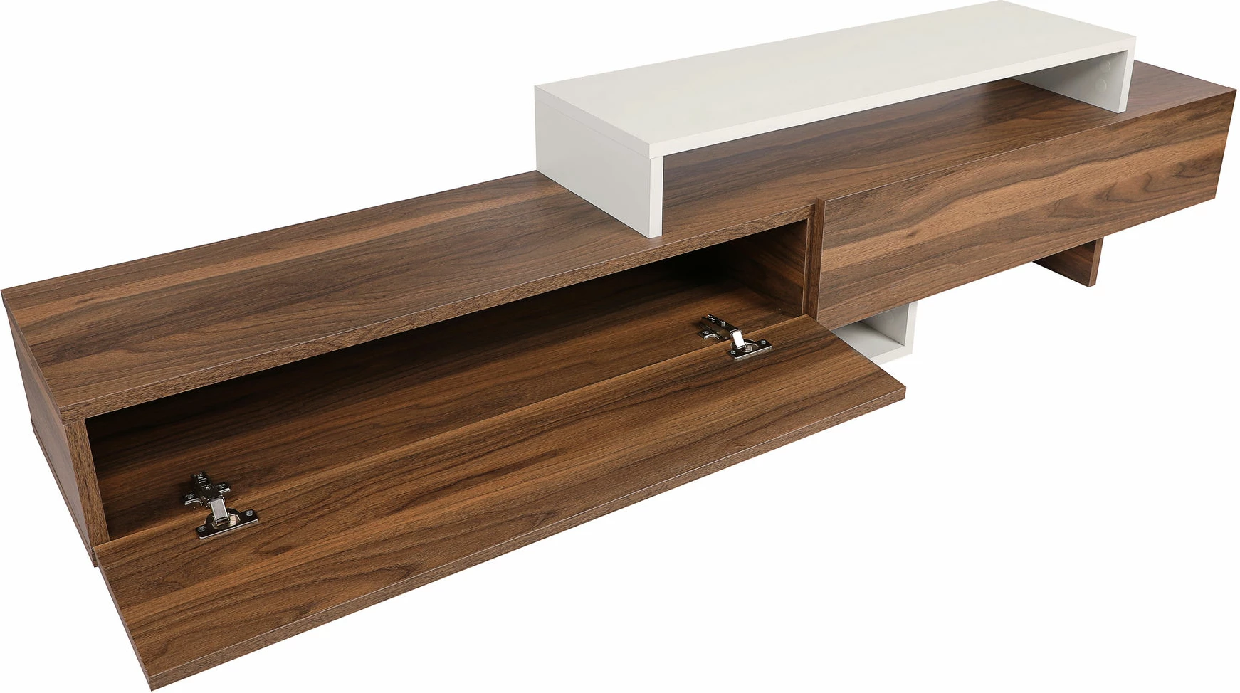 Komodë TV Hanah Home, Nirvana, ngjyrë teak dhe e bardhë