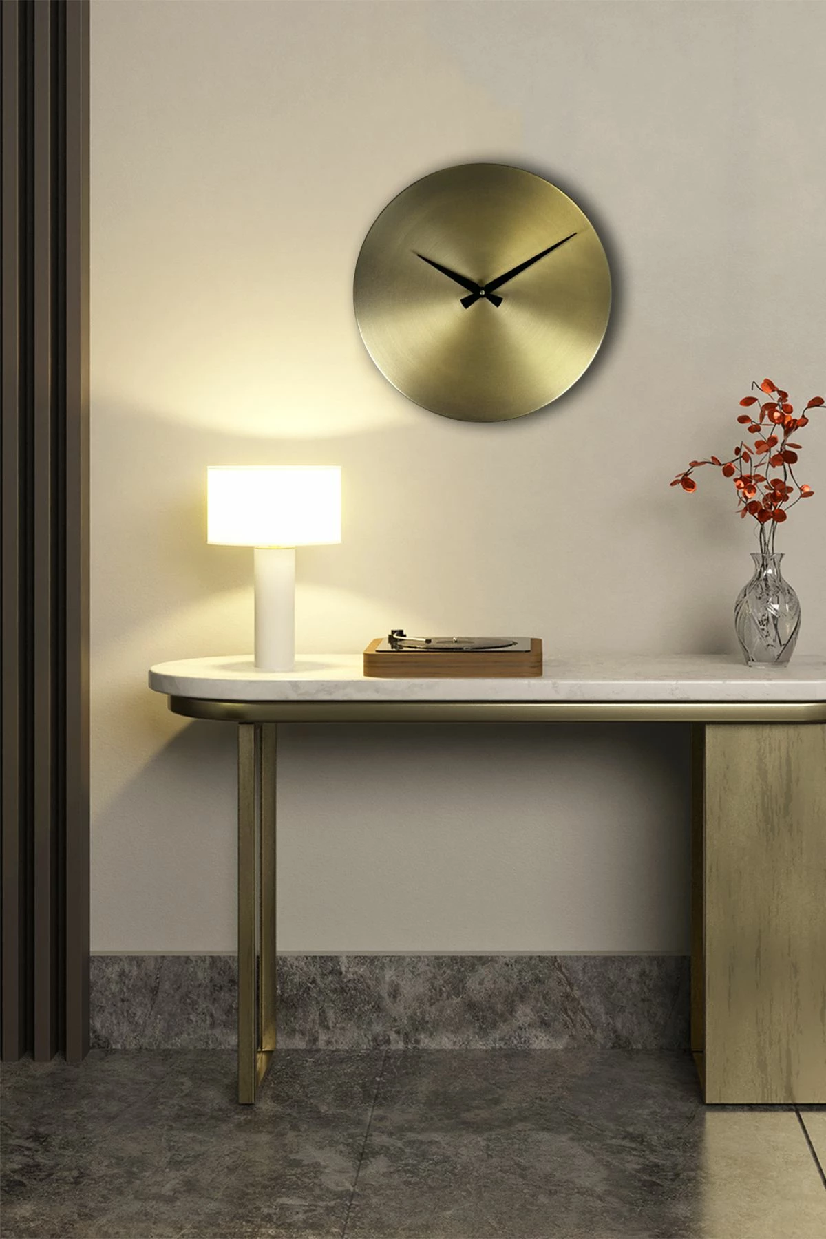 Orë muri dekorative metalike Wallity, ari, e zezë, 35cm