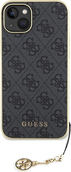 Mbështjellës Guess 4G Charms për iPhone 15 Plus, Gri