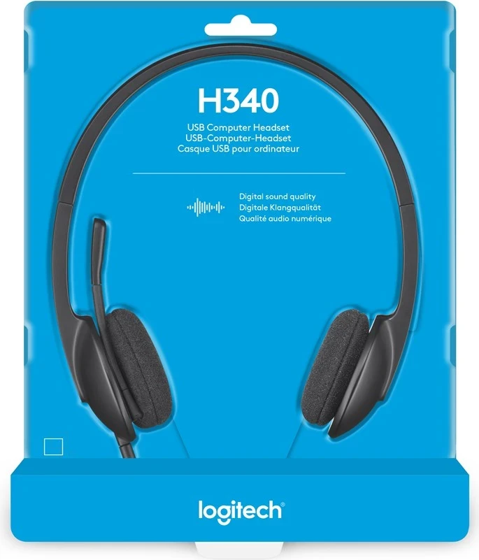 Logitech H340 USB Computer Headset Wired Head-band Office/Call center USB Type-A Black