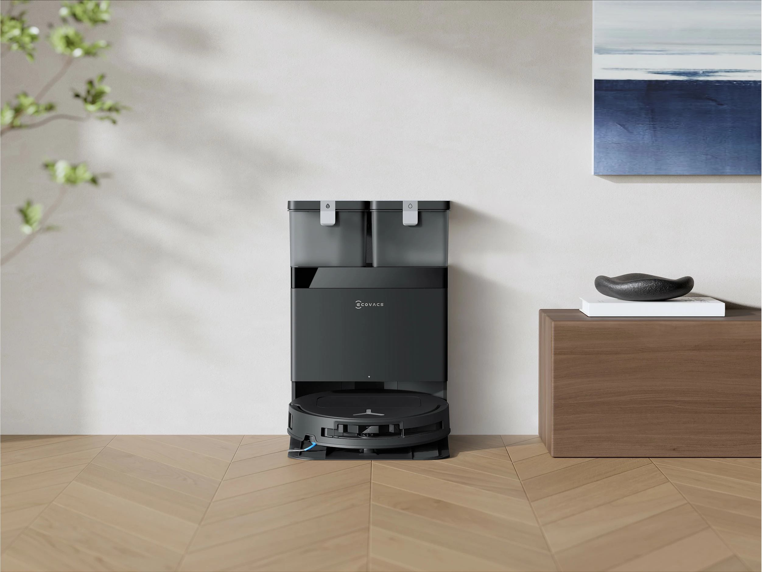 Fshesë robotike ECOVACS DEEBOT T50 OMNI (Gen3), 25000Pa, mop, Wi‑Fi, e zezë