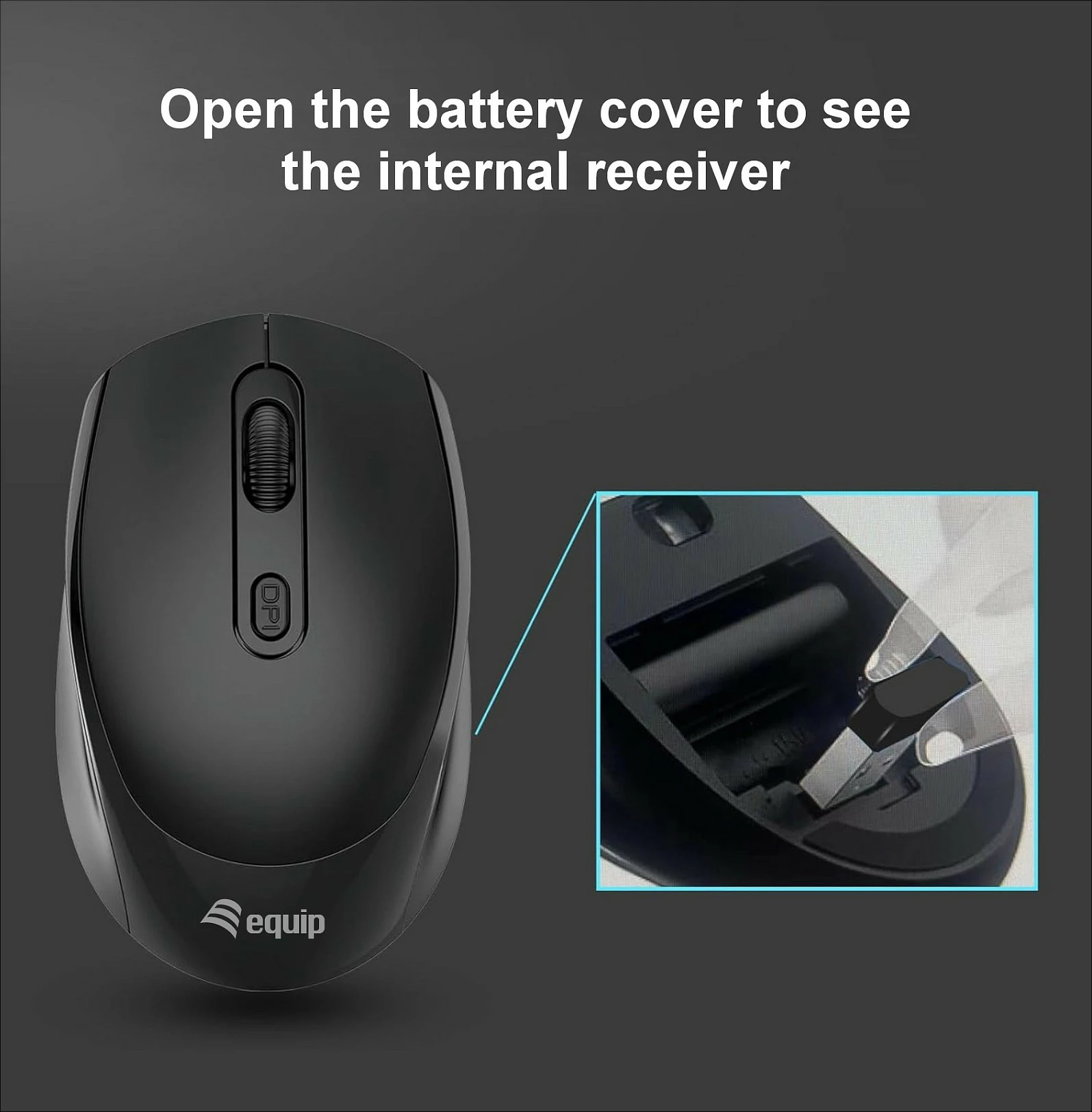 Maus wireless EQUIP Kompaktmaus Dual Mode, 1600 DPI, 4 butona, i zi