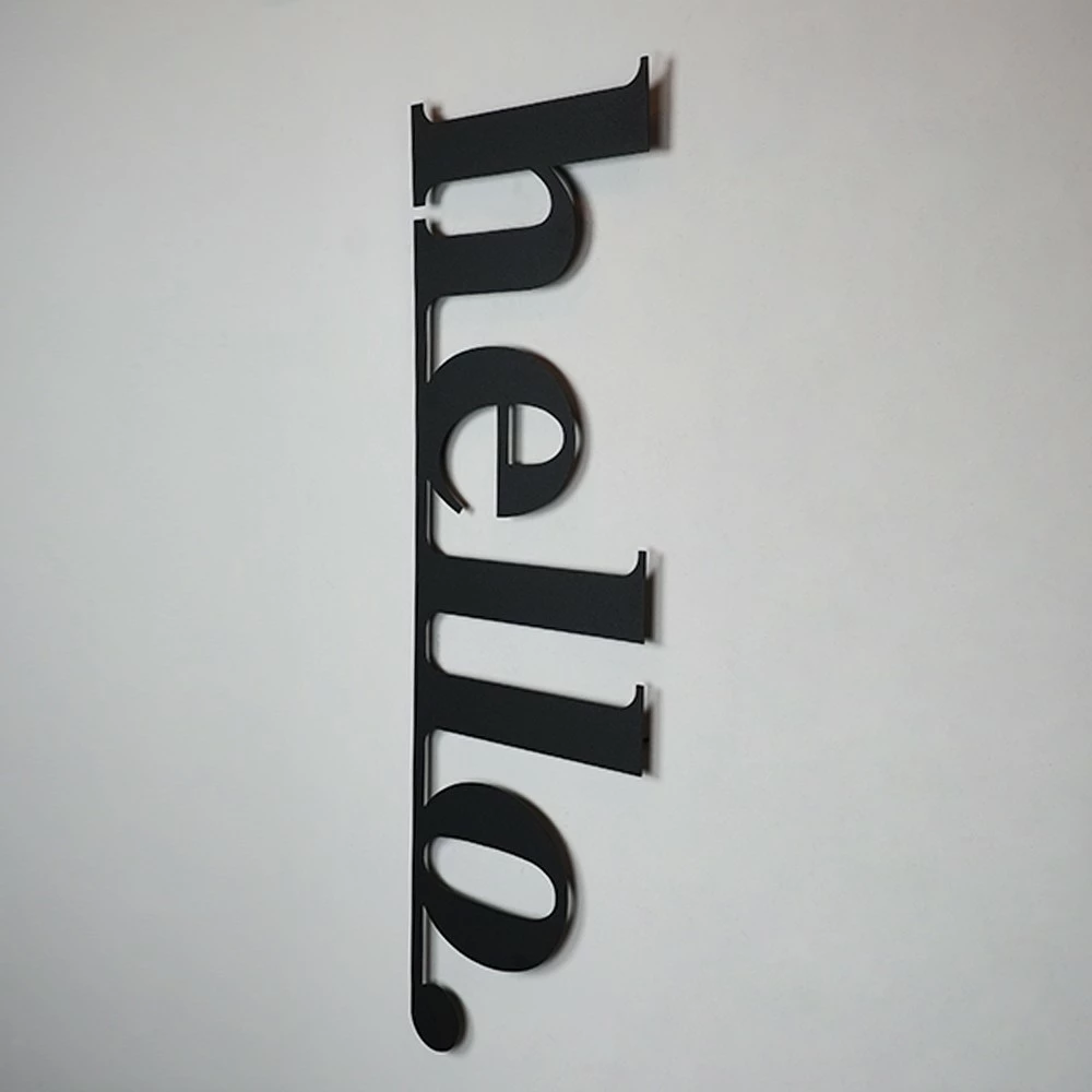 Aksesor dekorativ metalik për mur, Wallity, Hello - APT101LS