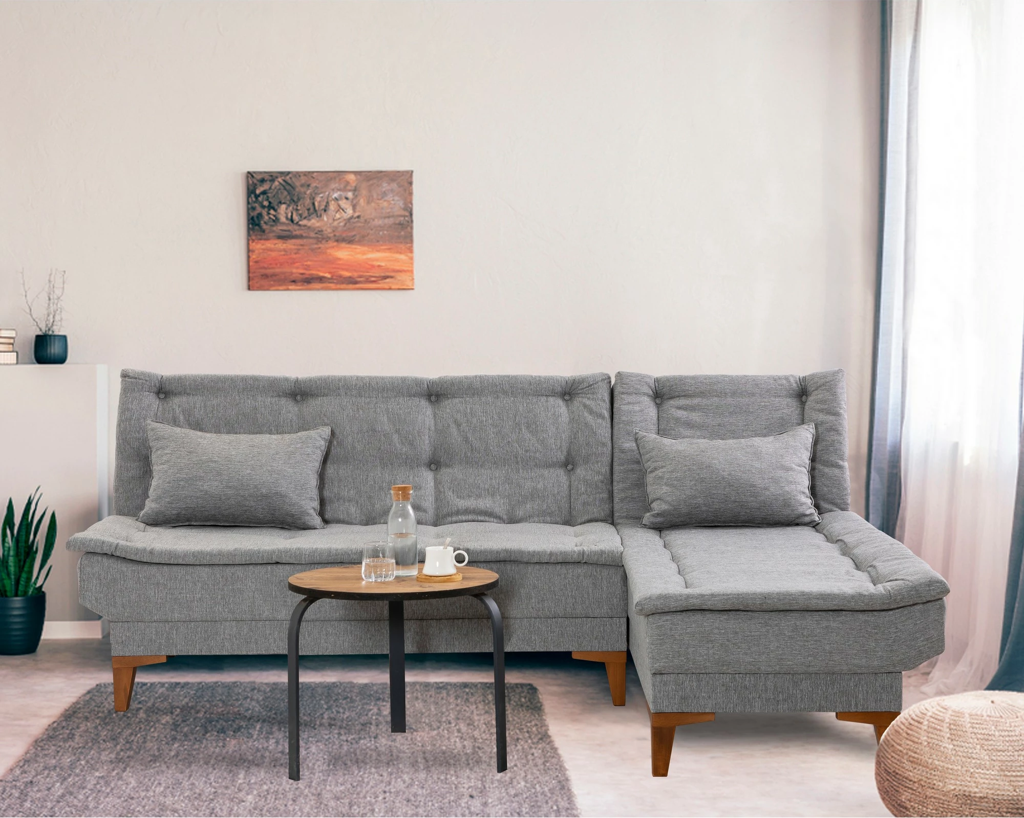 Kënd-sofë krevati Atelier del Sofa, Santo, ngjyrë gri