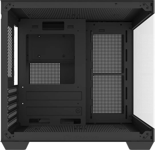 Kasë Darkflash C275P mini tower M-ATX/ITX, pamje 270° xham i temperuar, pa ventilatorë, e zezë