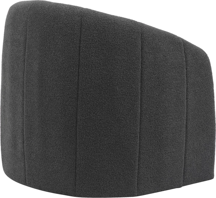 Fotel Fassy, pëlhurë bouclé, ngjyrë qymyr, 80x66x80cm