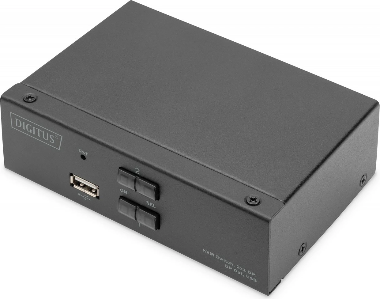 Switch KVM, Digitus DS-12851, 2 porta, 4K 60Hz, 2xDisplayPort IN, 1xDisplayPort OUT, 2xUSB, Audio IN & OUT