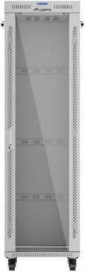Shafë rack LANBERG 19" 42U 600x600, derë xhami, LCD V2, gri
