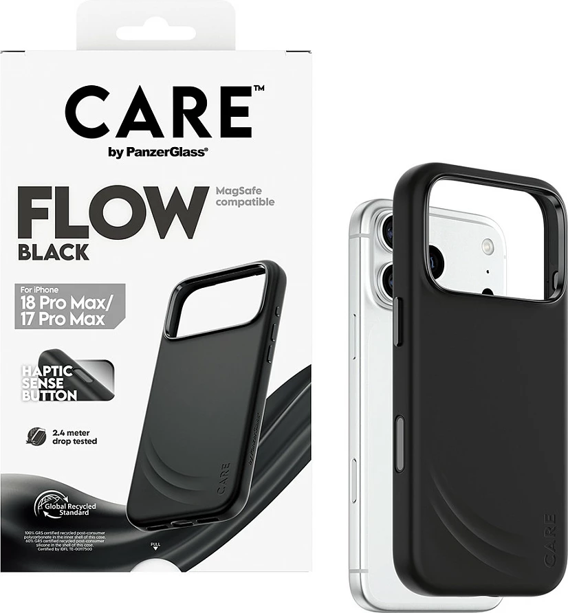 Mbështjellës PanzerGlass CARE Flow Case për iPhone 17 Pro Max, MagSafe, i zi