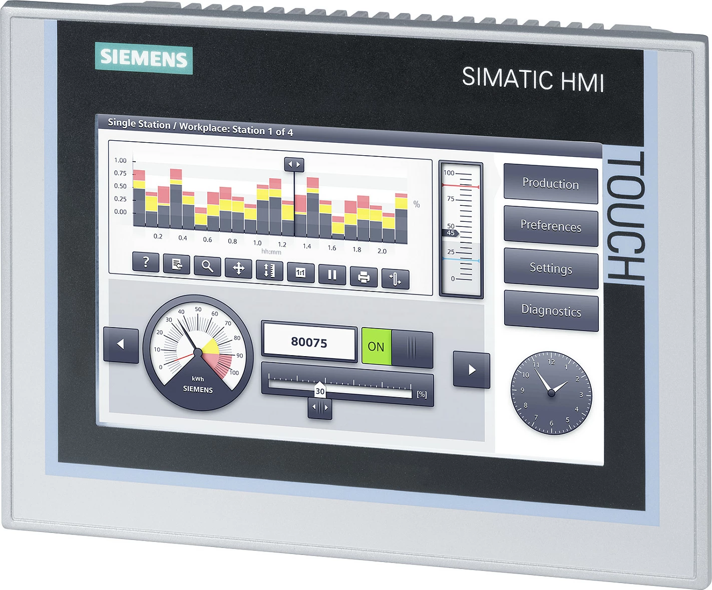 Panel HMI Siemens SIMATIC TP700 Comfort 6AV21240GC010AX0, 7" TFT Touch, Windows CE 6.0, IP65