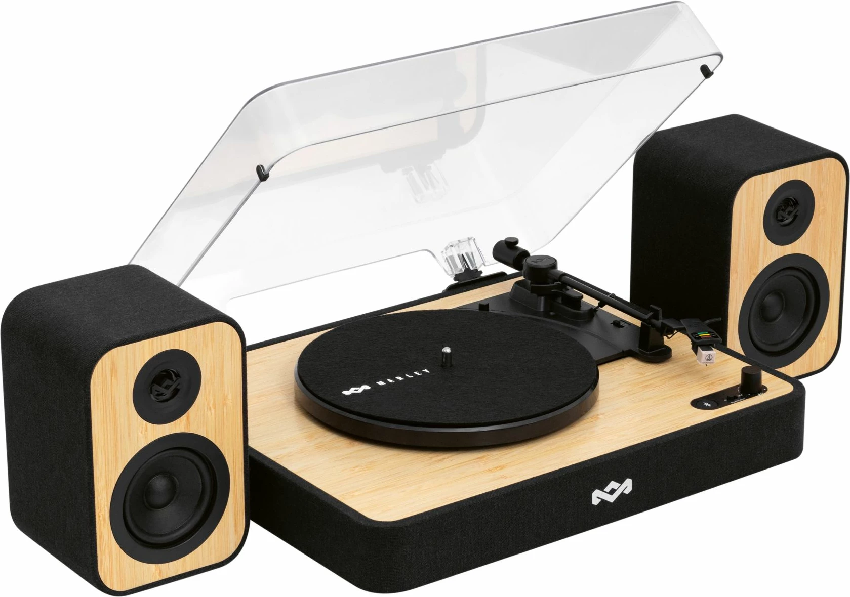 Gramofon Bluetooth House Of Marley Revolution BT me altoparlantë (set 2 copë), i zi