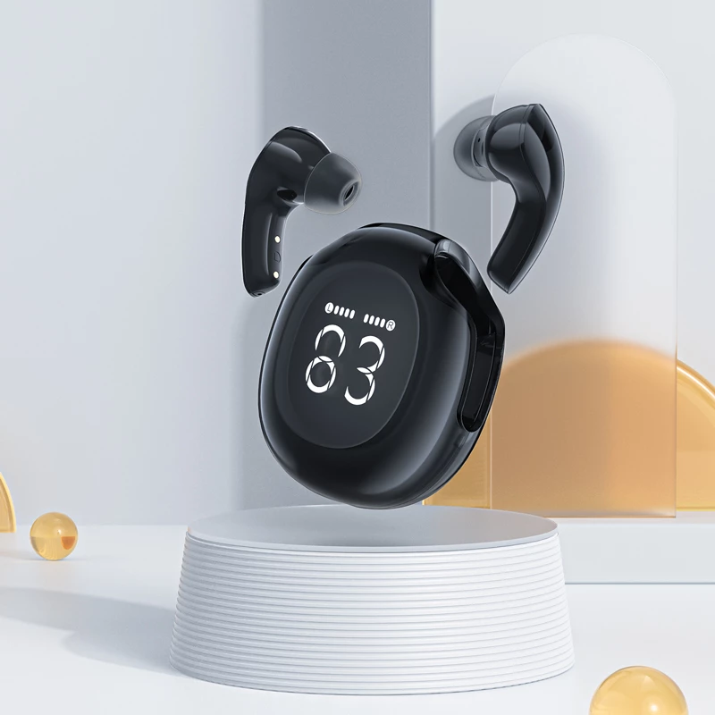 Kufje Acefast T9, wireless, Bluetooth 5.3, me ekran LED, të zeza