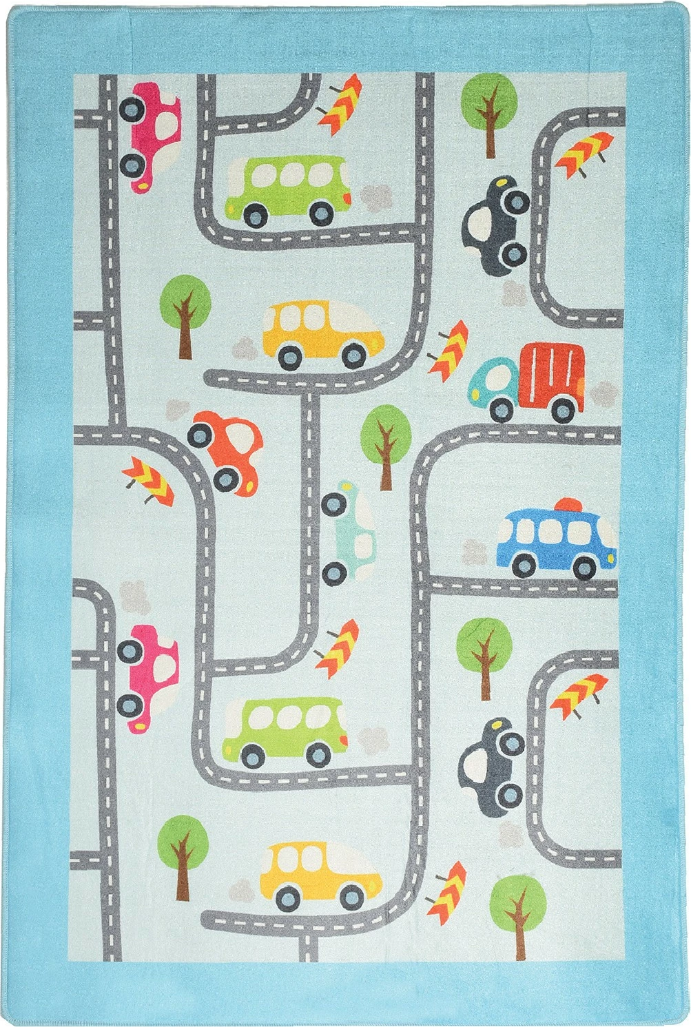 Qilim për fëmijë, dizajn Baby Cars, 140x190cm, shumëngjyrësh