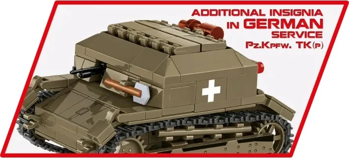 Set blloqesh Tankette TK-3 Cobi Klocki, 323 pjesë, me figurë, Jeshile