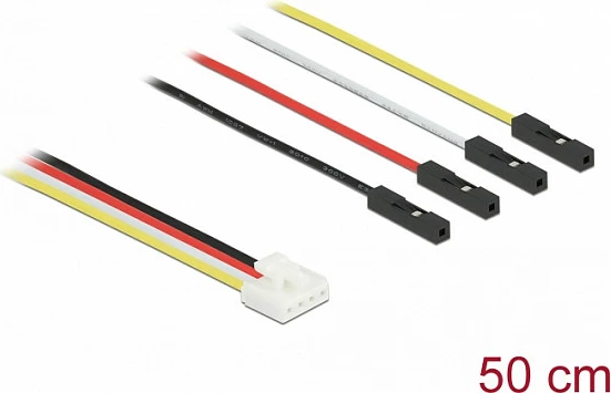 Kabllo konvertuese DeLOCK Grove 4-pin mashkull në 4x jumper femër, 0.5m, zi/kuqe/bardhë/verdhe