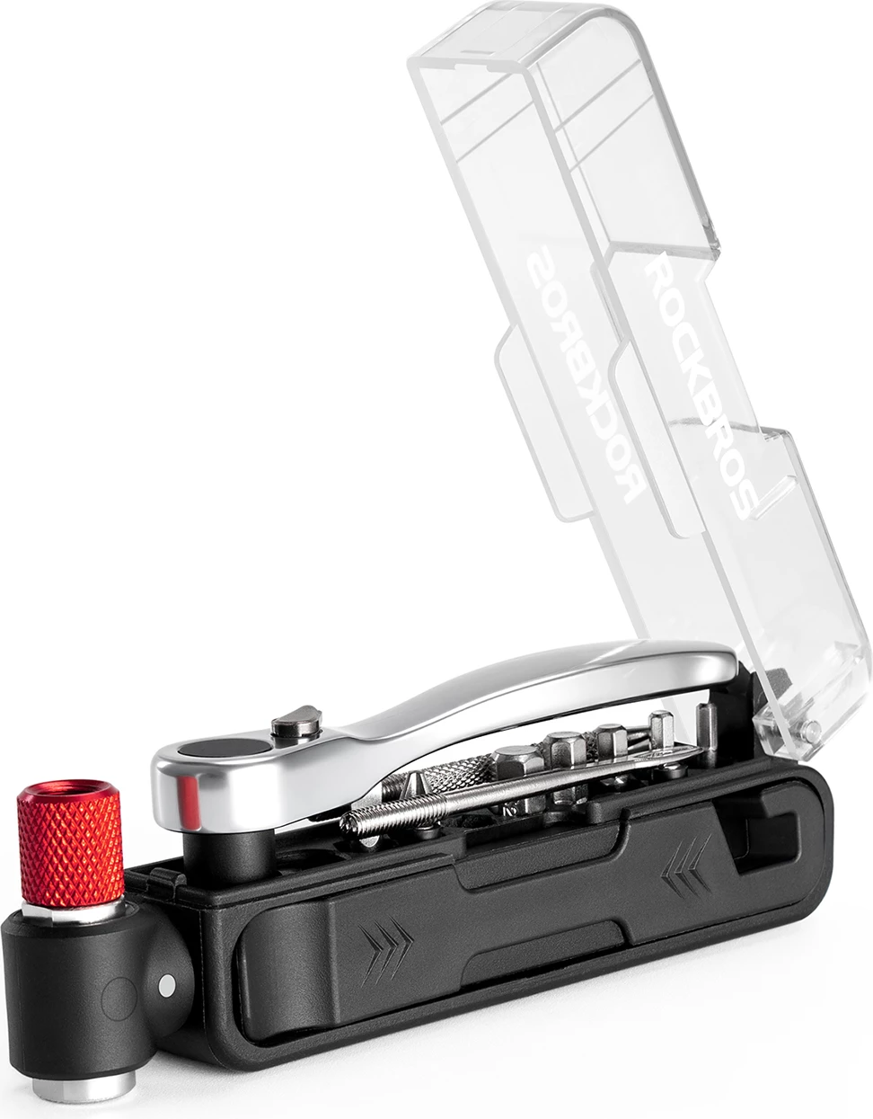 Set multitool për biçikletë Rockbros CO2 Multitool Set, çelës ratchet + pompë CO2, 185 g, i zi