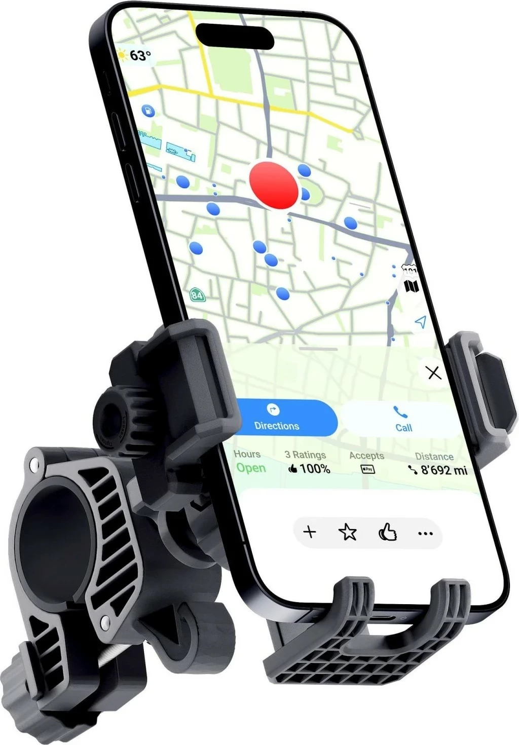 Mbajtëse biçiklete/motoçiklete 3MK Bike Holder Damper Pro, e zezë