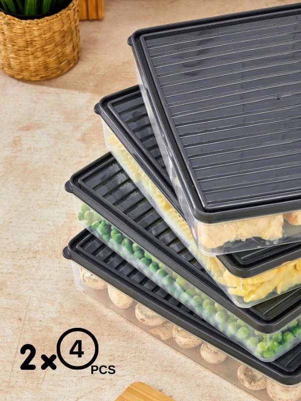 Set kuti për organizim (8 copë), ngjyrë antracit, VITABOX 8'LI-ANTRASIT 2,8LT