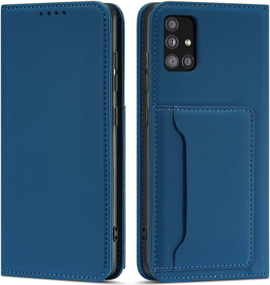 Mbështjellës Hurtel Magnet Card Case për Samsung Galaxy A13 5G, me kapak, portofol dhe mbajtëse, Kaltër