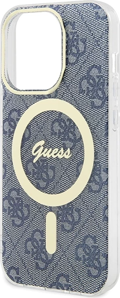 Mbështjellës Guess IML 4G MagSafe për iPhone 15 Pro, Blu