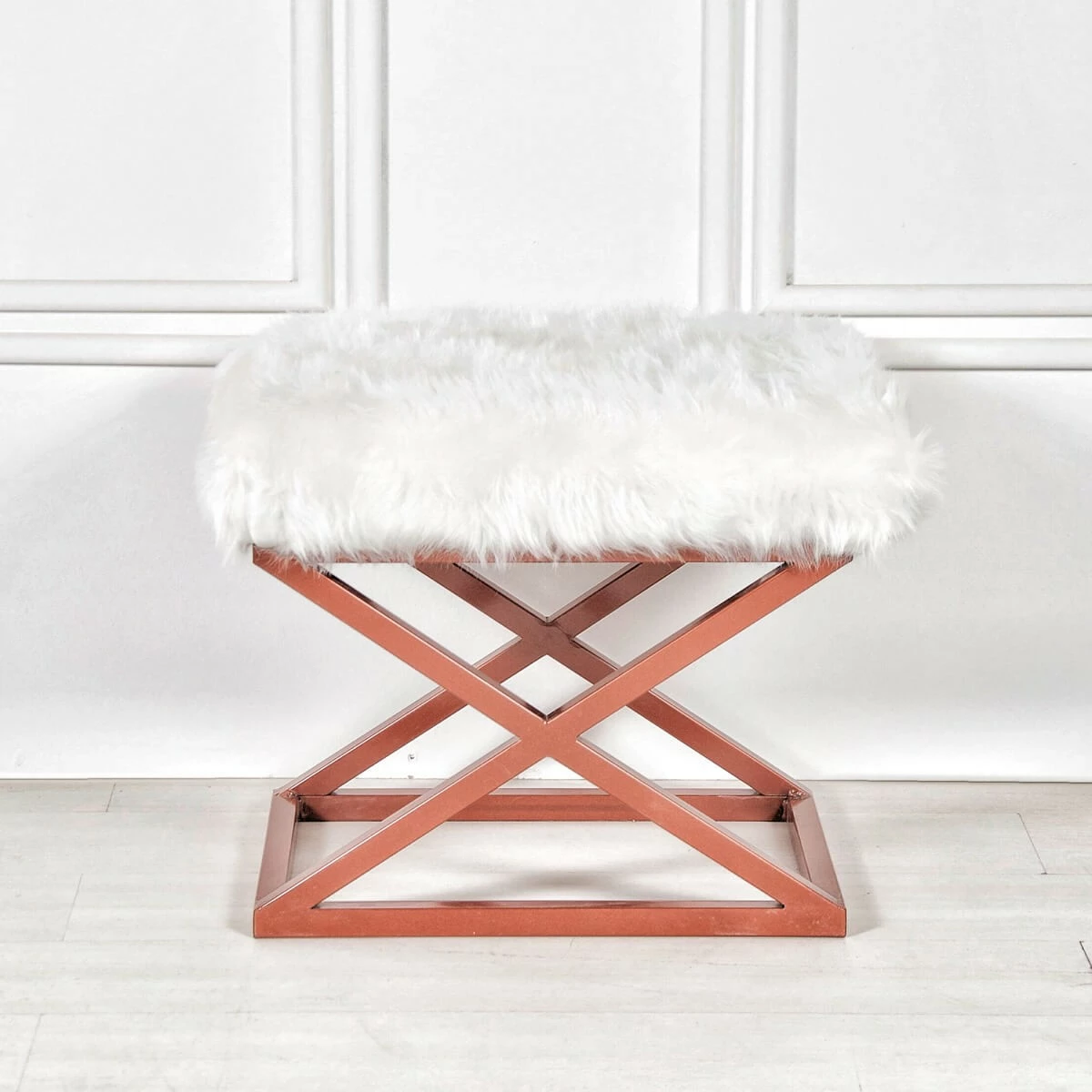 Puf Atelier del Sofa, pelush Capraz, bakër-bardhë