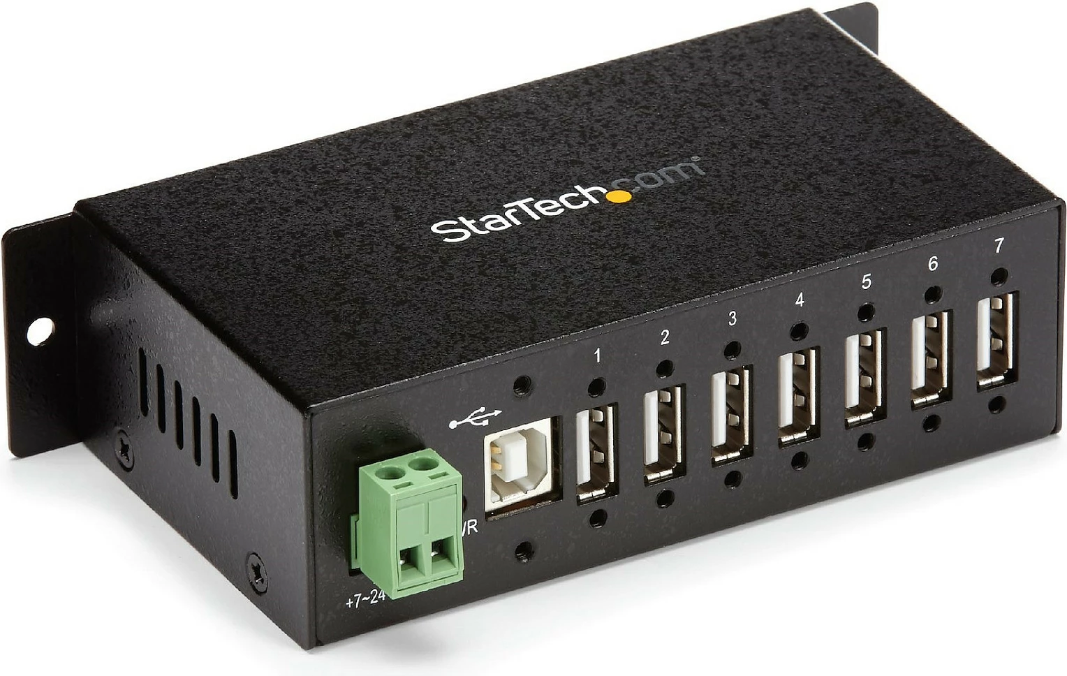 Hub USB StarTech ST7200USBM, 7-Port USB 2.0, metal, DIN rail, mbrojtje ESD/Surge, i zi