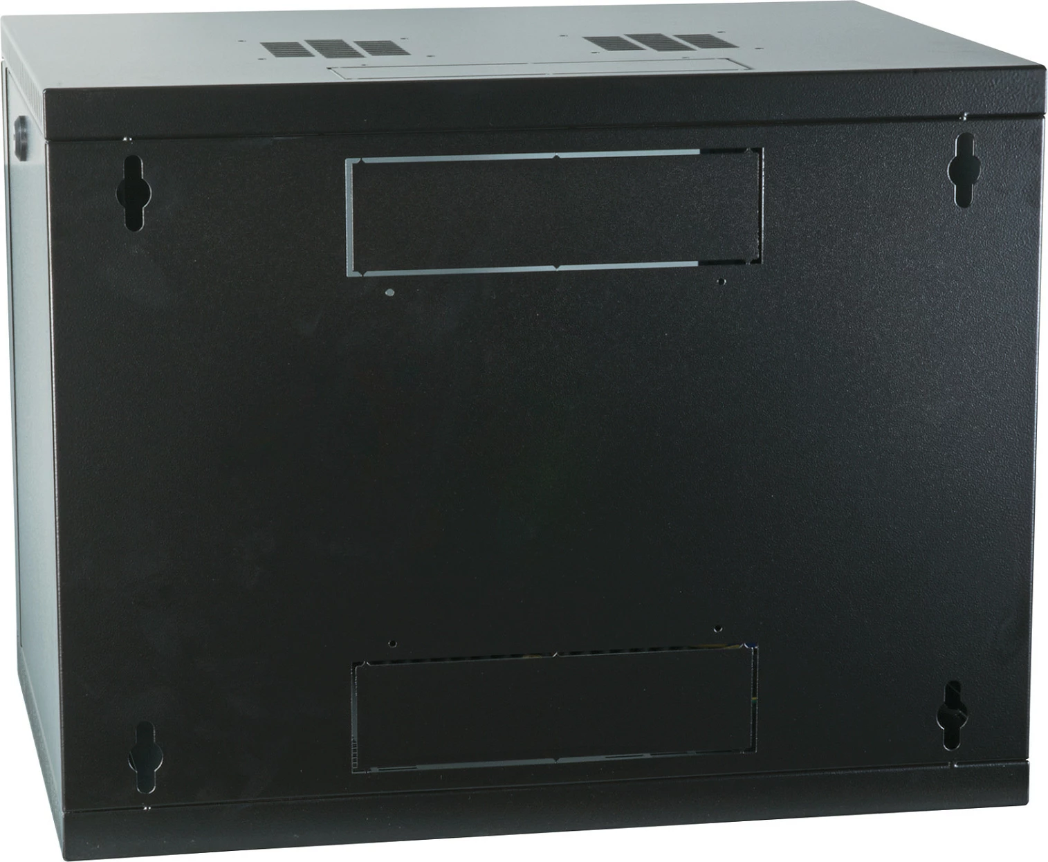 Kabinet rrjeti 19" EFB Elektronik 9U, muror, thellësi 600 mm, derë xhami/çelik, i zi