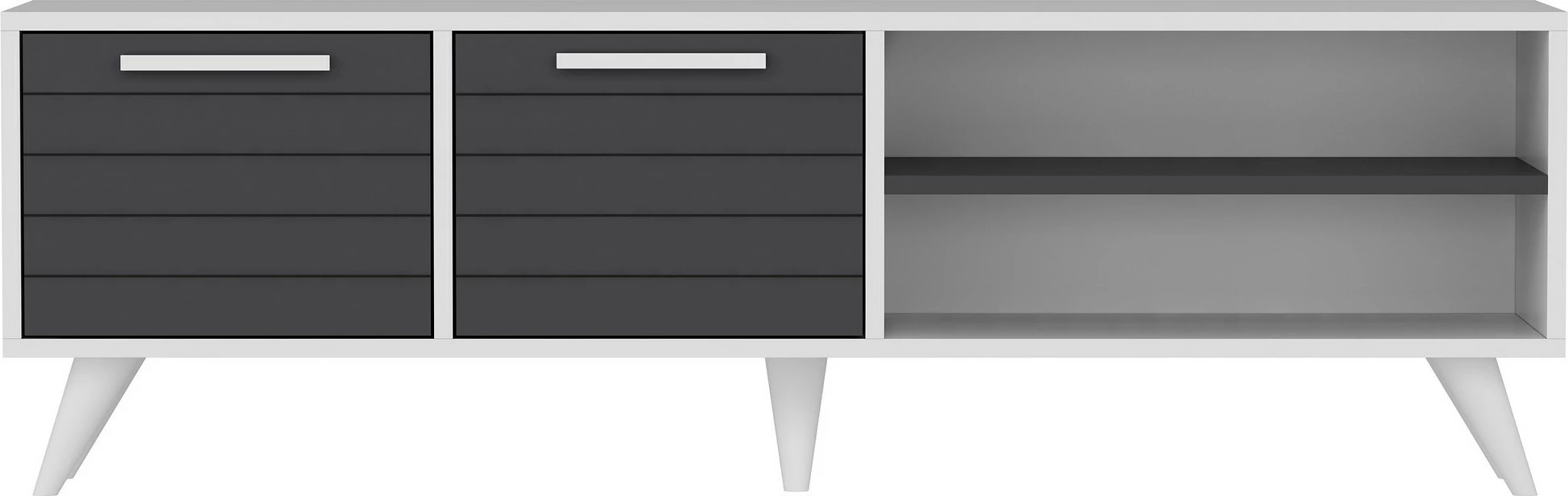 Komodë TV Skye Decor, e bardhë, antracit