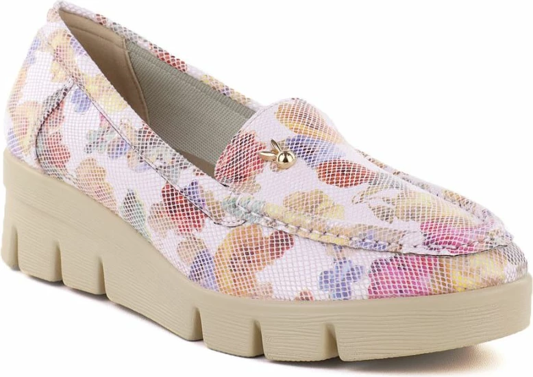 Këpucë platforme femra M. Daszyński MR23109D, rozë me lule