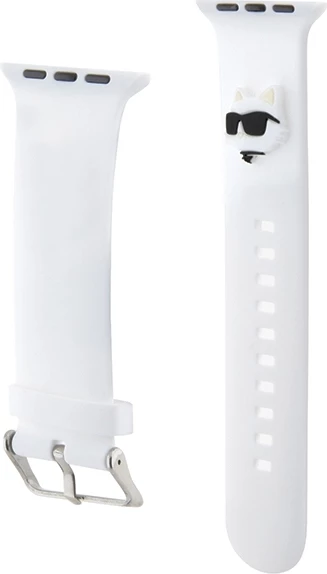Rrip Apple Watch Karl Lagerfeld 3D Rubber Choupette Head, silikon, i bardhë, 38/40/41mm