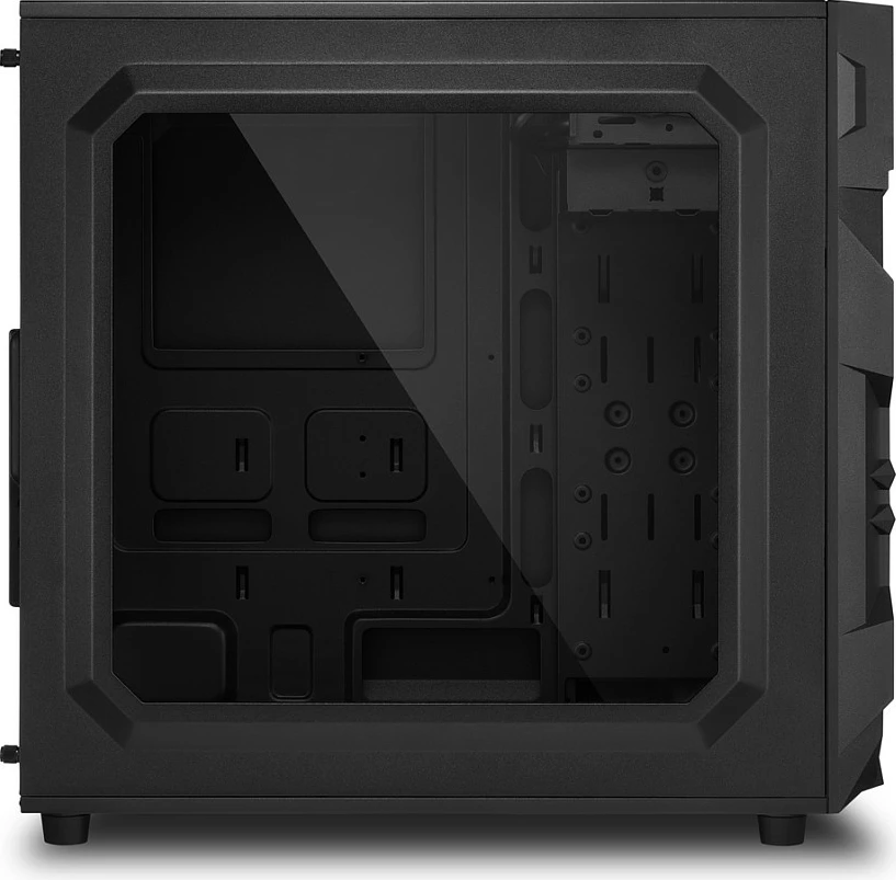Kasë Sharkoon VG7-W RGB, midi tower, ATX, dritare akrilike, RGB, e zezë