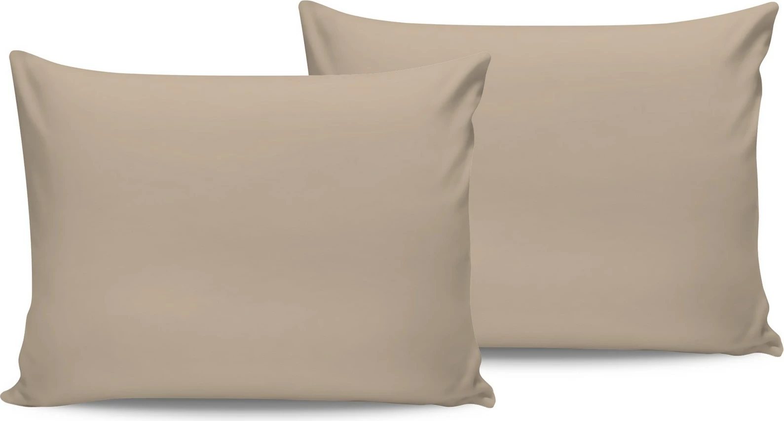 Set këllëfësh jastëku sateni (2 copë), ngjyrë bezhë, L'essentiel