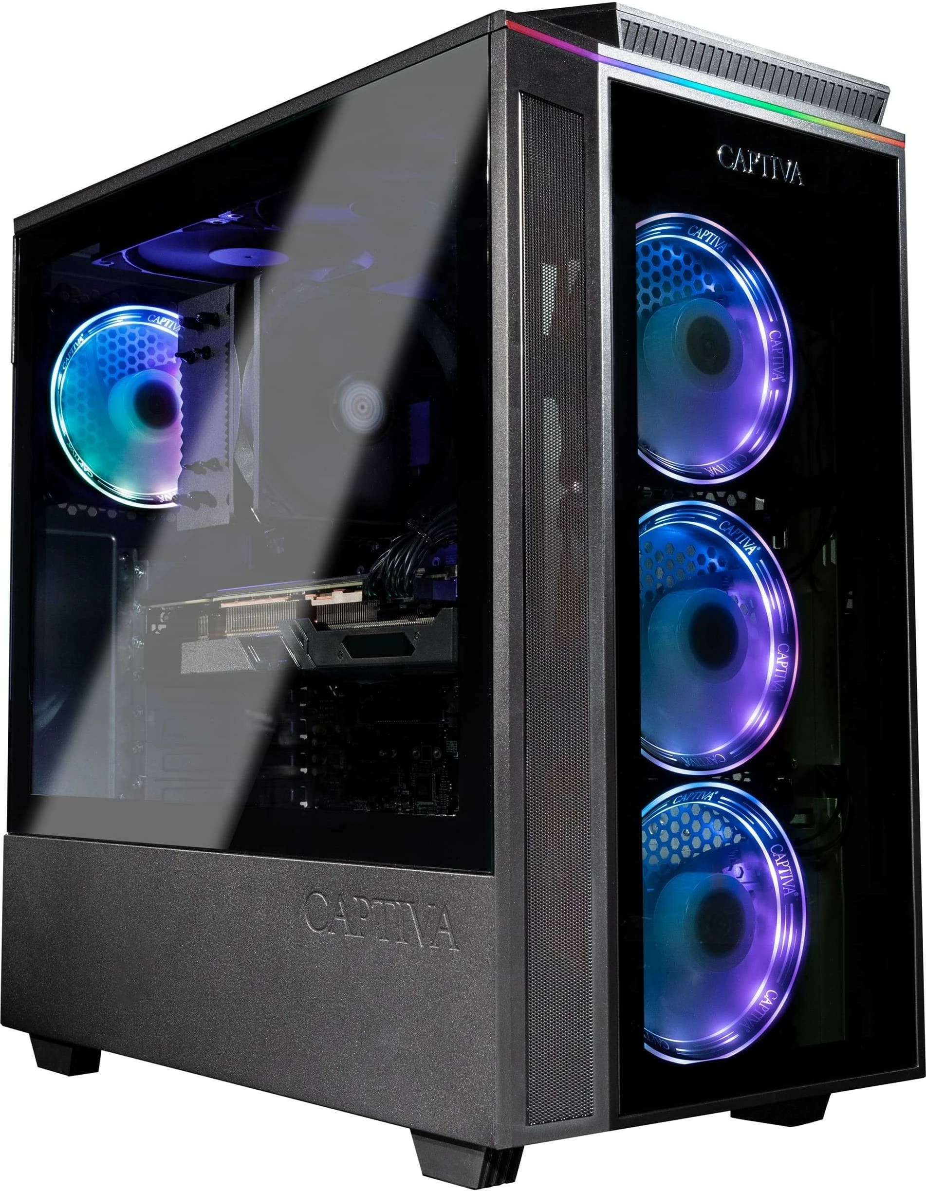 Kompjuter gaming Captiva Highend Gaming R88-738, Ryzen 7 7800X3D, 32GB RAM, 2TB SSD, Radeon RX 9070 XT, e zezë