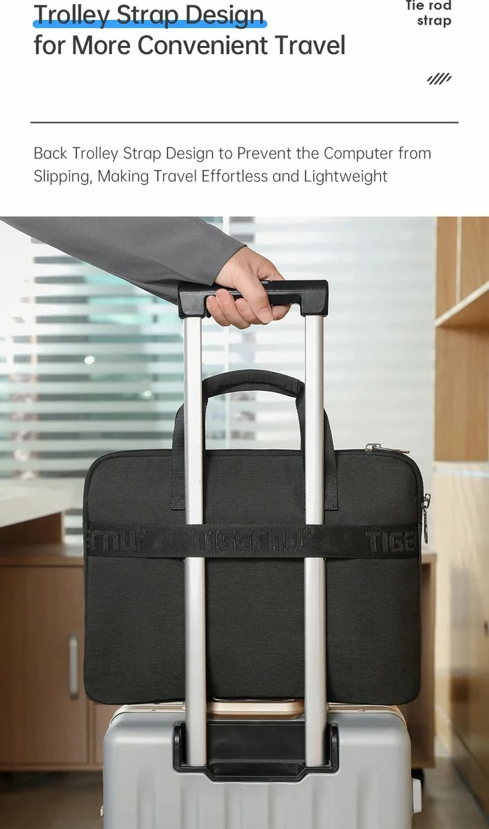 Çantë laptopi Tigernu Auriga 15.6\" 31 x 41 x 2.5 cm, nylon i papërshkueshëm nga uji, e zezë