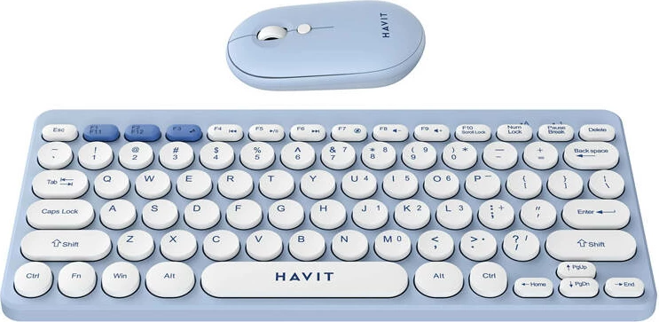 Set tastierë dhe maus wireless Havit KB279GCM, për gaming dhe zyrë, kaltër