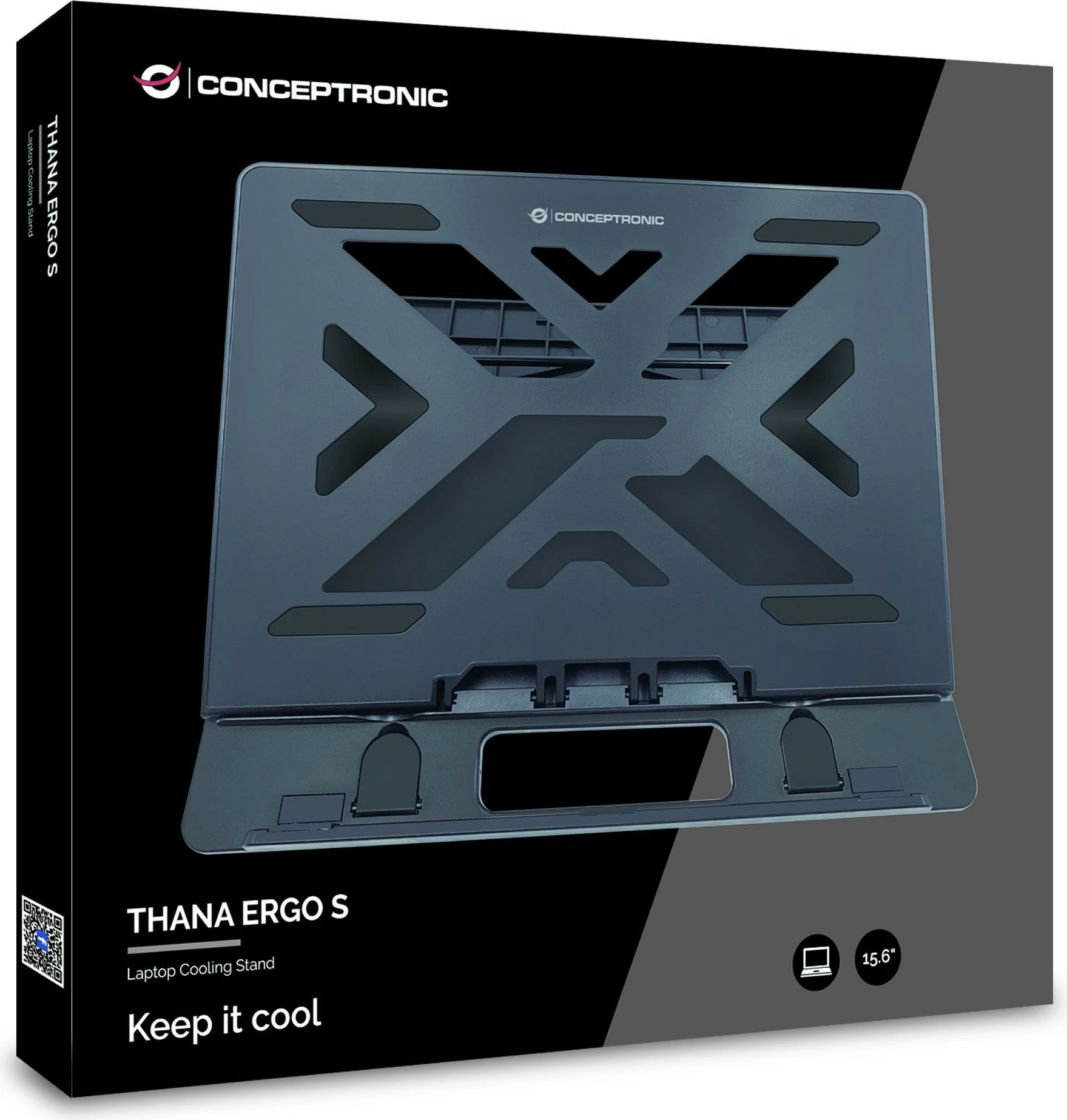 Mbajtëse ftohëse Conceptronic ERGO 15.6 inç, e zezë