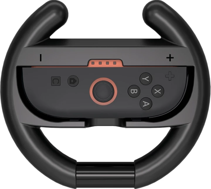 Volan garash për Joy-Con Nintendo Switch 2, Hurtel Racing Wheel, plastikë ergonomike, e zezë, set 2 copë