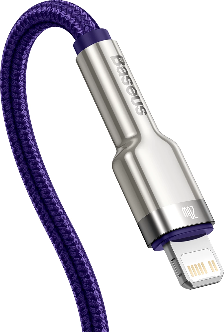 Kabllo USB-C në Lightning Baseus Cafule, 1m, 20W, vjollcë