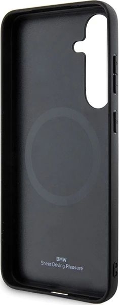 Mbështjellës BMW Signature Leather Textured & Line MagSafe për Samsung Galaxy S24, i zi