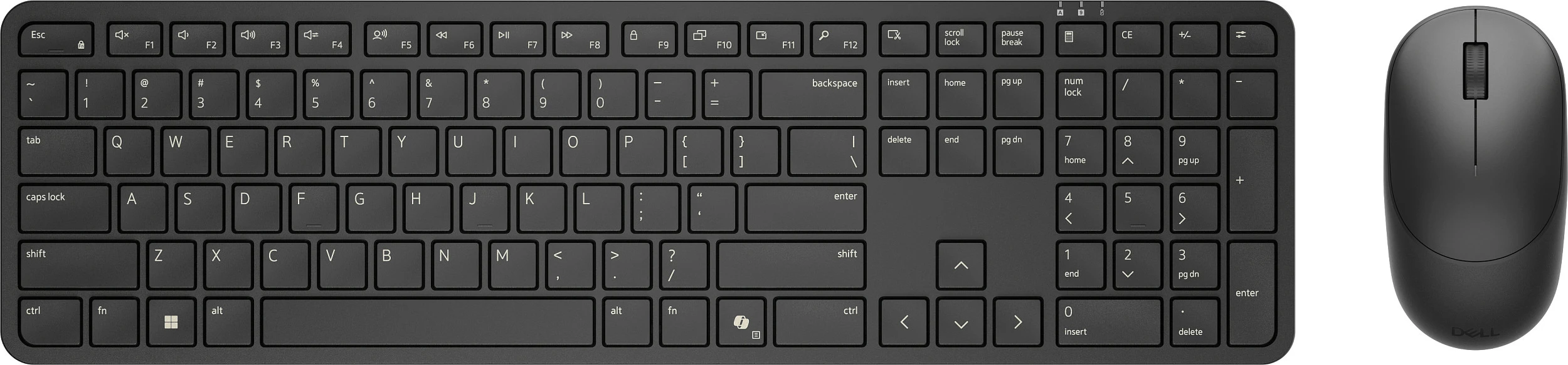 Set tastierë dhe maus Dell Pro 5 KM526, Wireless 2.4GHz, QWERTZ gjerman, Full-size, 6000 DPI, i zi